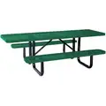 ADA Picnic Table: Rectangle, Expanded Metal, 96 in Overall Wd, 62 in Overall Dp