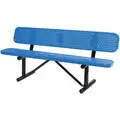 72 in. Outdoor Bench with Backrest; 600 lb. Load Capacity, Blue