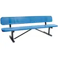 96 in. Outdoor Bench with Backrest; 800 lb. Load Capacity, Blue