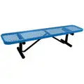 Outdoor Bench: Thermoplastic Coated Metal, 600 lb Load Rating, Blue, Portable