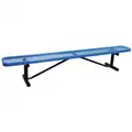 Outdoor Bench: Thermoplastic Coated Metal, 800 lb Load Rating, Blue, Portable