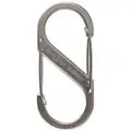Double Gated Carabiner Clip: 2 5/8 in, Stainless Steel, Silver