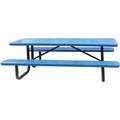 Picnic Table: Rectangle, Perforated Metal, 96 in Overall Wd, 62 in Overall Dp