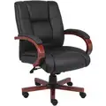 Black Fabric Executive Chair 25" Back Height, Arm Style: Fixed