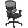 Black Fabric Task Chair 23" Back Height, Arm Style: Adjustable