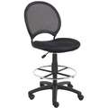 Black Mesh Drafting Chair 16" Back Height, Arm Style: No Arm