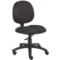 Black Fabric Task Chair 16-1/2" Back Height, Arm Style: No Arm