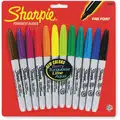 Sharpie Fine-Tip Permanent Marker Set, Black, Blue, Green, Red, Brown, Orange, Purple, Berry, Turquoise, Aqu