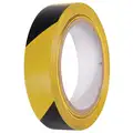 Incom Manufacturing Floor Marking Tape: Gen Purpose, Striped, Black/Yellow, 1" x 54 ft, 5.5 mil Tape Thick, INCOM