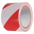 Incom Manufacturing Floor Marking Tape: Gen Purpose, Striped, Red/White, 3" x 54 ft, 5.5 mil Tape Thick, INCOM