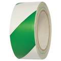 Incom Manufacturing Floor Marking Tape: Gen Purpose, Striped, Green/White, 2" x 54 ft, 5.5 mil Tape Thick, INCOM