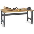 Bolted Workbench, Butcher Block, 30" Depth, 27-7/8" to 35-3/8" Height, 60" Width, 3800 lb. Load Capa