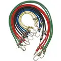 Rubber Bungee Cord Assortment" Multiple Lengths with Steel J-Hook End, Assorted Colors