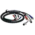 Tectran 4 in 1 ABS Air and Power Cord Assembly, 12 ft., Metal Plugs, Rubber Air Lines, Single Pole