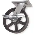 Standard Plate Caster: 5 in Wheel Dia., 1200 lb, 6 1/2 in Mounting Ht, Swivel, D