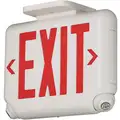Hubbell Lighting LED Exit Sign with Emergency Lights with Battery Backup, Red Letters and 1 or 2 Sides, 9" H x 12" W