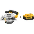 Dewalt DCS391B/DCB204 6-1/2" Cordless Circular Saw Kit, 20.0 Voltage, 5150 No Load RPM, Battery Included