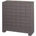 Steel Drawer Bin Cabinet, 34-1/4"W x 12-1/4"D x 33-3/4"H, 48 Drawers, Gray