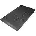 Notrax Antifatigue Mat: Diamond Plate, 2 ft. x 3 ft., 3/4 in Thick, Black, Vinyl over PVC Foam, Beveled Edge