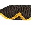Notrax Drainage Mat, 3 ft. 4" L, 28" W, 7/8" Thick, Rectangle, Black with Yellow Border