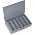 Gray Compartment Box, 6 Fixed Compartments, 3" x 18" x 12"
