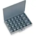 Gray Compartment Box, 24 Fixed Compartments, 2" x 13-3/8" x 9-1/4"