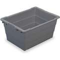 Cross Stacking Container, Gray, 12"H x 23-3/4"L x 17-1/4"W, 1EA