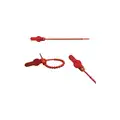 Pull-Tight Seals: 4 3/8 in Strap Lg, 24 lb Breaking Strength, Red, Laser Marked, 250 PK