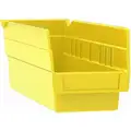 Akro-Mils Shelf Bin: 11 5/8 in Overall Lg, 4 1/8 in x 4 in, Yellow, Nestable, Label Holders