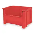 Akro-Mils Industrial Grade Polymer Stacking Bin; 75 lb. Load Capacity, 12-7/16" H x 15-1/4" L x 19-7/8" W, Red