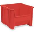 Akro-Mils Industrial Grade Polymer Stacking Bin; 75 lb. Load Capacity, 12-1/2" H x 17-1/2" L x 16-1/2" W, Red