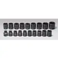 Wright Impact Socket Set: 3/4 in Drive Size, 19 Pieces, 17 to 41 mm Socket Size Range, (19) 6-Point