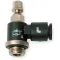 Flow Control Valve, 6 mm Push To Connect Valve Inlet Port, 145 PSI, Directions Controlled : 1