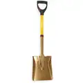Square Point Shovel: Nonsparking, Nonmagnetic, Corrosion Resistant, 9 in Blade Wd