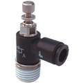 Flow Control Valve, 1/8" Push To Connect Valve Inlet Port, 145 psi, Directions Controlled : 1