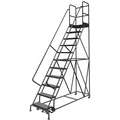 Tri-Arc 11-Step Rolling Ladder, Perforated Step Tread, 146" Overall Height, 450 lb. Load Capacity
