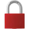 Red Lockout Padlock, Different Key Type, Aluminum Body Material, 1 EA
