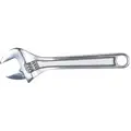 Westward 10" Adjustable Wrench, Plain Handle, 1-5/16" Jaw Capacity, Alloy Steel