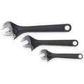 6", 8", 10" Steel Adjustable Wrench Set with Plain Handle
