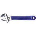 Westward 8" Adjustable Wrench, Cushion Grip Handle, 1-1/8" Jaw Capacity, Alloy Steel