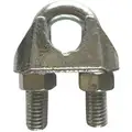 Wire Rope Clip, U-Bolt, Maleable Iron, 1/8" For Wire Rope Dia., 3-1/4" Rope Turn Back