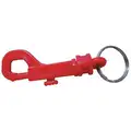 Battalion Plastic Key Clip: Not Load Rated, Plastic, Red, Hold Keys, 7/8 in Ring Dia.