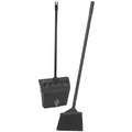 Tough Guy 31" Lobby Broom and Dust Pan with Synthetic, Black Bristles