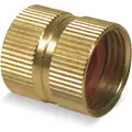 Westward Brass Hose To Hose Connector, 3/4" FGHT x 3/4" FGHT Connection