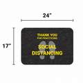 Pig Floor Sign Mat: Thank you for Practicing Social Distancing, 2 ft x 17 in, 2 ft Overall Wd, 4 PK