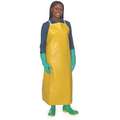 Chemical Resistant Bib Apron, Yellow, 48" Length, 33" Width, PVC/Polyester Material, EA 1