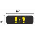 Pig Floor Sign Mat: 6', 26 in x 8 in, 26 in Overall Wd, 8 in Overall Lg, Drying, Smooth, Black, 6 PK