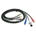 Tectran 3 in 1 ABS Air and Power Cord Assembly, 12 ft., Heavy-Duty Metal Plugs, Rubber Air Lines