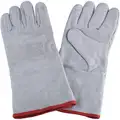 Condor Welding Gloves, Gauntlet Cuff, L, 14" Glove Length, Cowhide Leather Palm Material