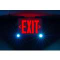 Hubbell Lighting LED Exit Sign with Emergency Lights with Battery Backup, Red Letters and 1 or 2 Sides, 9" H x 12" W